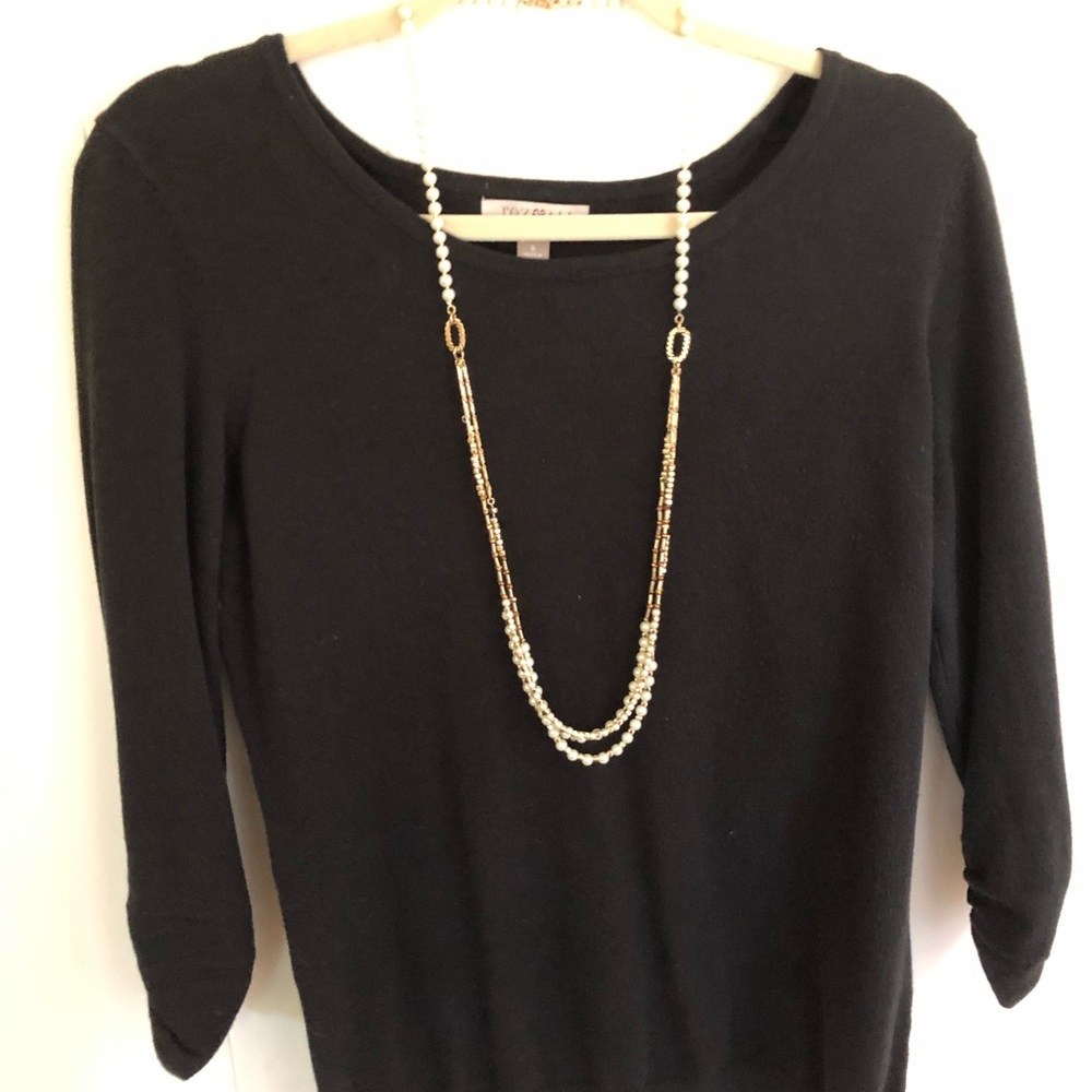 Pearl and Gold Metallic Necklace